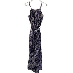 Talbots Silk abstract print spaghetti strap Maxi Dress silk blend S